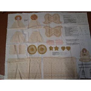 Keepsake Crafts V.I.P. Screen Print Christmas Angel Fabric Panel For Sewing